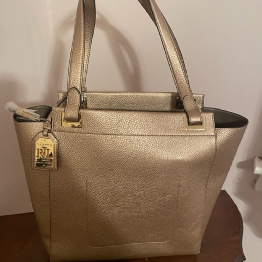 Ralph Lauren Oversized Gold Tote NWOT